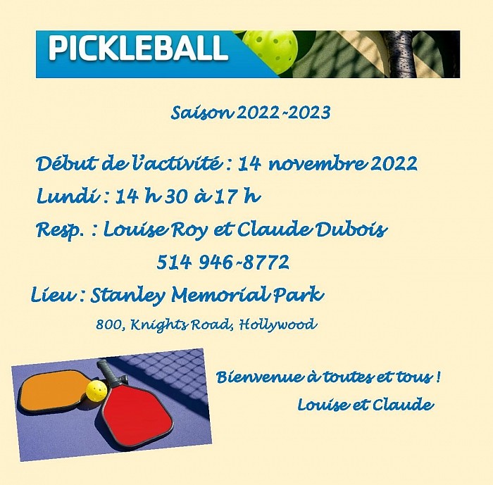 2022-2023 Pickleball à Park Lake