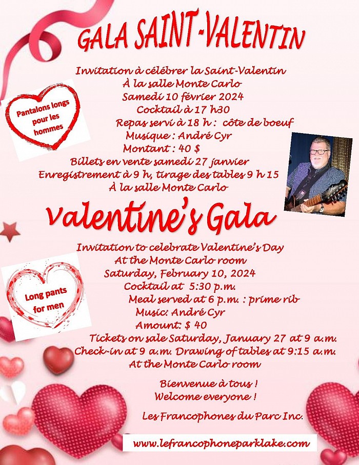 2023-2024 Invitation Gala St-Valentin Park Lake