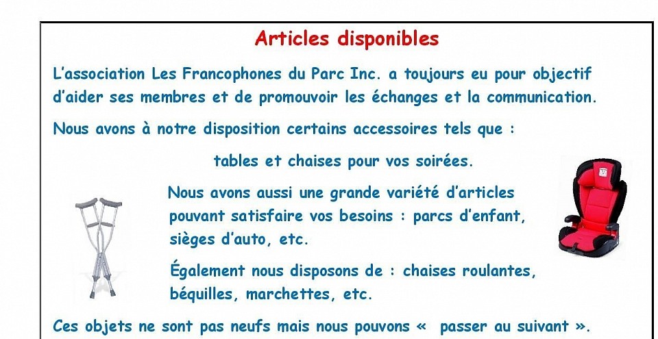 Services offerts à Park Lake