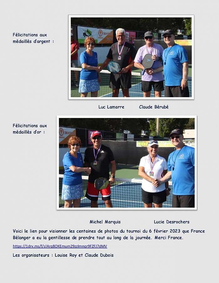2022-2023 Pickleball tournoi 6 février